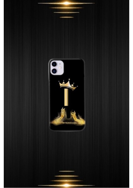 Siyah Desenli Gold A Harfi Ip 12