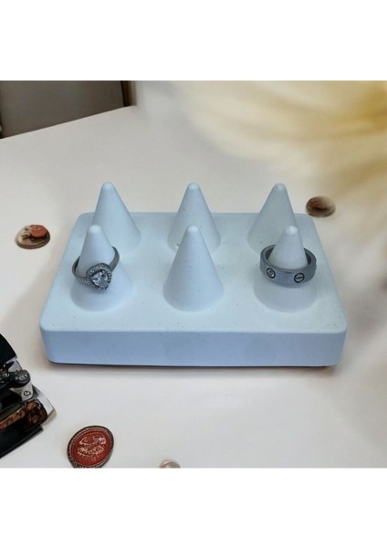 Şık ve Özel Tasarım Yüzük Standı, Takı Düzenleyici, Beyaz Renkli Aksesuar. modelleri