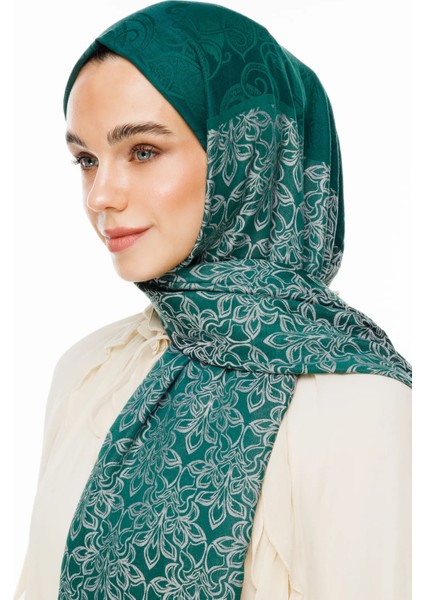 Nora Desen Çift Taraflı Şal Zümrüt-Pembe modelleri