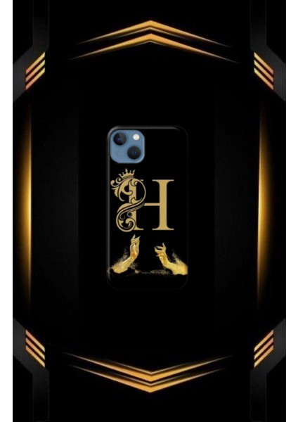 Siyah Desenli Gold O Harfi Ip 15 Pro