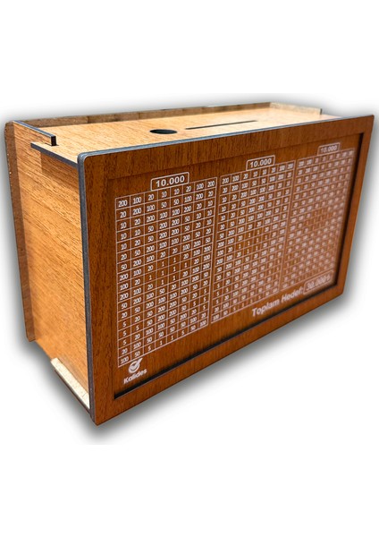 Parabox - 30.000TL Kumbara (Kalem Hediyeli) , Ahşap Para Biriktirme Hedef Kutusu - Kalides Hediyelik Ürünler