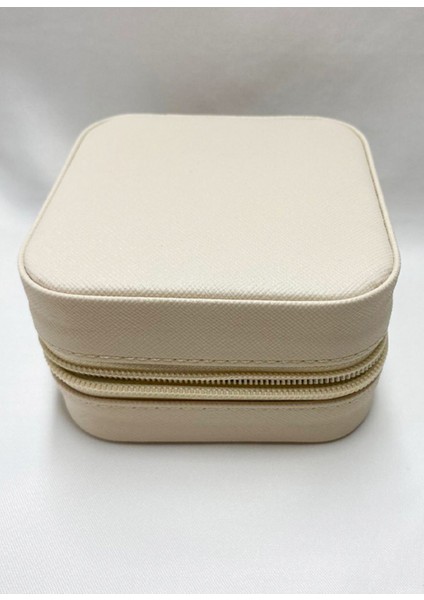 Krem Renk Takı Düzenleyici Kutusu, Seyahat Için Hafif ve Şık 11X11X7 cm modelleri