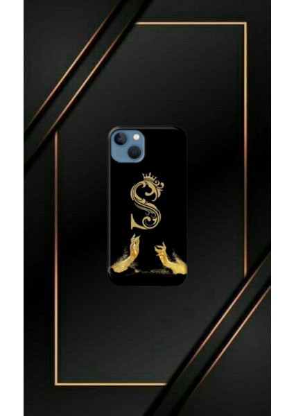 Siyah Desenli Gold G Harfi Ip 14