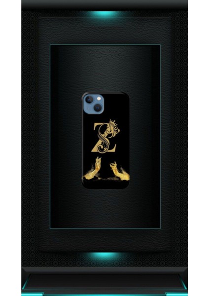 Siyah Desenli Gold S Harfi Ip 13 Uyumlu