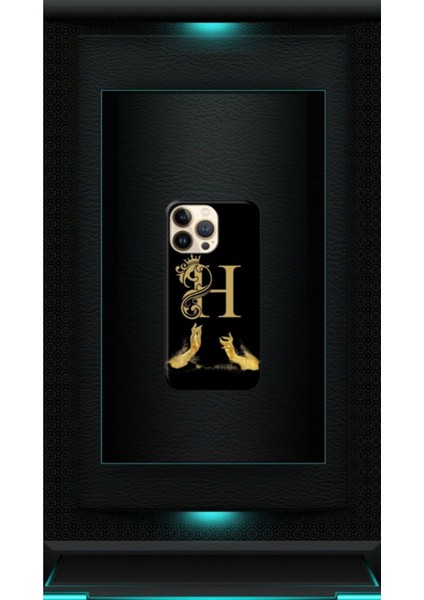 Siyah Desenli Gold B Harfi Iphone 13 Pro Uyumlu