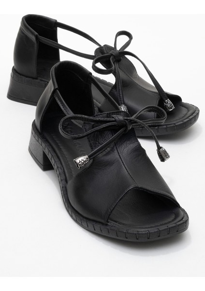 Kadın Kısa Kare Topuklu Önü Açık Sandalet Gerçek Deri Zy 8155 Siyah fiyatları