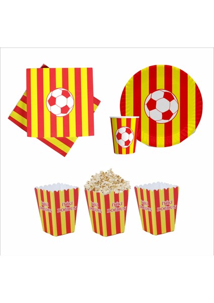 Taraftar (Galatasaray) 8 Tabak, 8 Bardak, 8 Mısır Kutusu, 10 Peçete