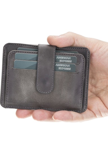 Çok Bölmeli Slim Deri Kartlık BLW019 TN18EF Gri indirimleri