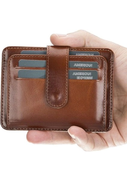 Çok Bölmeli Slim Deri Kartlık BLW019 RST2EF Taba