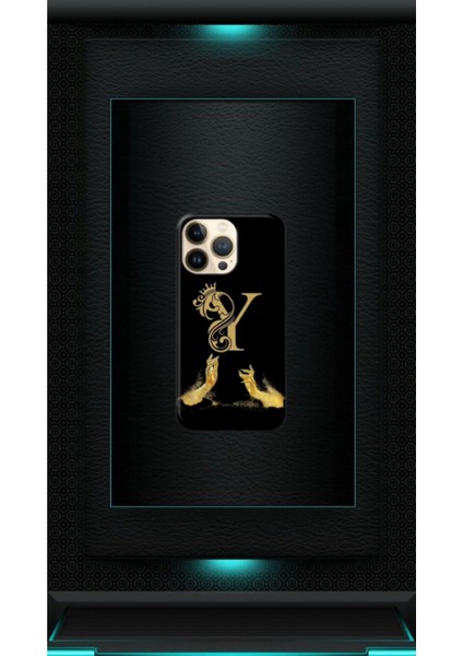 Siyah Desenli Gold S Harfi Ip 12