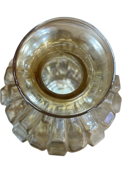 Bal Glow Kristal Kesim Dekoratif Cam Vazo – Bal Rengi (27x20 cm, Ağız Çapı 9 cm) fiyatları