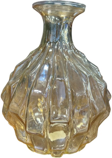 Bal Glow Kristal Kesim Dekoratif Cam Vazo – Bal Rengi (27x20 cm, Ağız Çapı 9 cm) modelleri