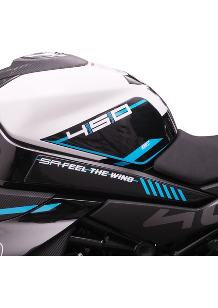 Cf Moto 450 Sr 2023-2024 Uyumlu Tank Pad Seti Mavi modelleri