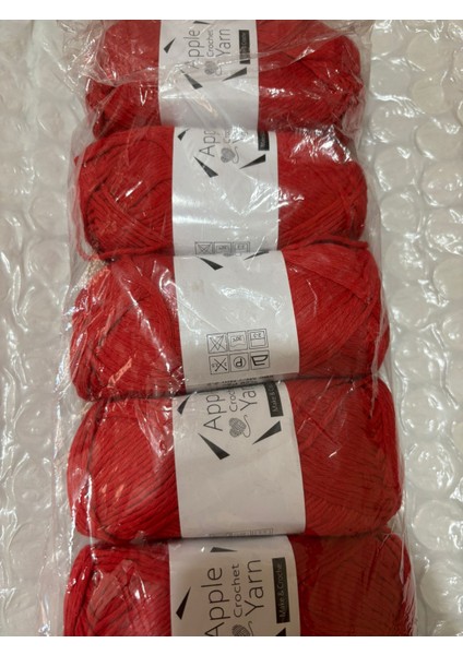 Ihraç Fazlası %80 Koton Örgü Ipi Kırmızı 500 Gr.