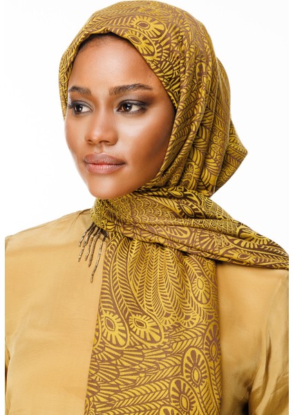 Mayra Desen Çift Taraflı Şal Acı Kahve-Hardal fiyatları