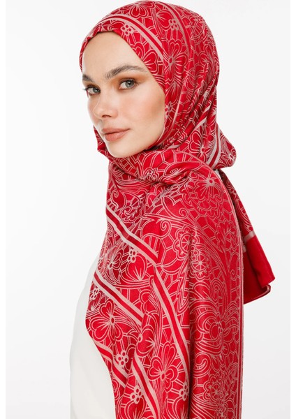 Lavin Desen Çift Taraflı Şal Bordo-Mint Yeşili modelleri