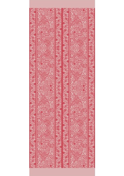 Lavin Desen Çift Taraflı Şal Bordo-Mint Yeşili