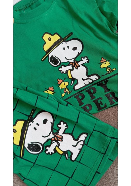 Is Berceste Yeşil Erkek Çocuk Kısa Kol Kare Şortlu Alt Üst Takım indirimleri