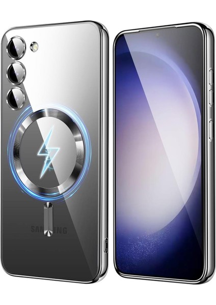 Samsung Galaxy A56 Için Magsafe ile Uyumlu Kılıf Kamera Lensli Korumalı Şeffaf Silikon Kapak