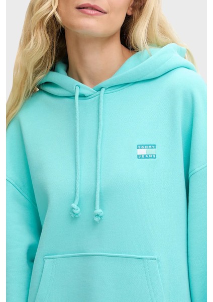 % 100 Pamuk Relaxed Fit Kapüşonlu Sweat Bayan Sweat DW0DW19414 L61 fırsatları