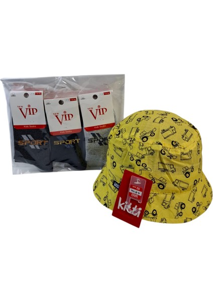 4-8 Yaş Erkek Çocuk Yazlık Fötr Şapka Vip 7-8 Yaş 3 Renk Çorap 4 Lü Set fiyatları