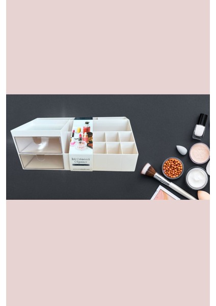 İki Çekmeceli Çok Amaçlı Takı ve Makyaj Organizeri