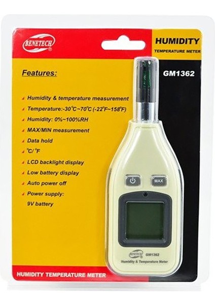 Benetech GM1362 Mini Taşınabilir Nem ve Sıcaklık Ölçer modelleri