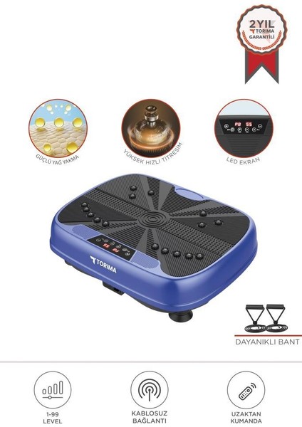 VEP-1000 Mavi Üksek Titreşimli Programlı Kumandalı Egzersiz Aleti ve Kondisyon Aleti