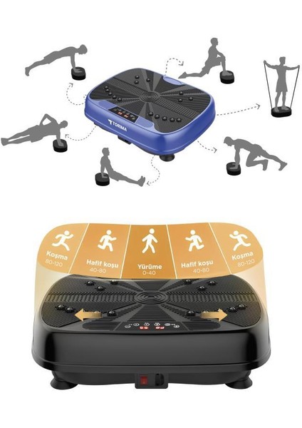 VEP-1000 Mavi Üksek Titreşimli Programlı Kumandalı Egzersiz Aleti ve Kondisyon Aleti modelleri