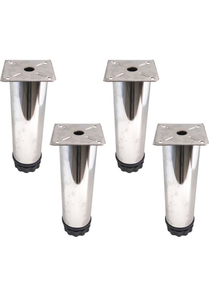 Metal Dolap Mobilya Baza Ayak Krom 15CM / 4 Adet
