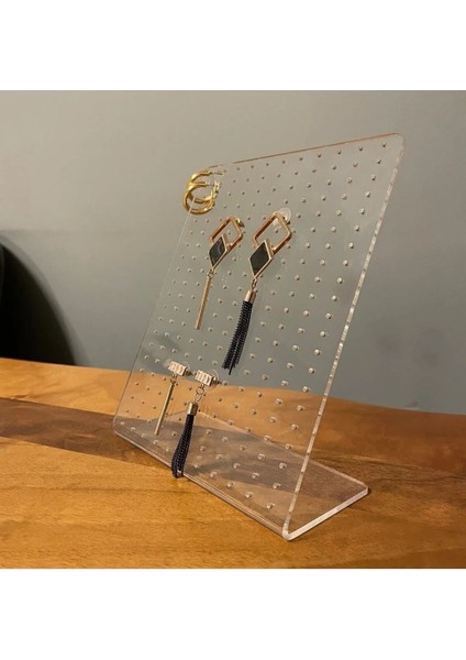 Şeffaf Takı ve Küpe Standı, 18CM x 13CM, Şık ve Düzenli Saklama. fırsatları