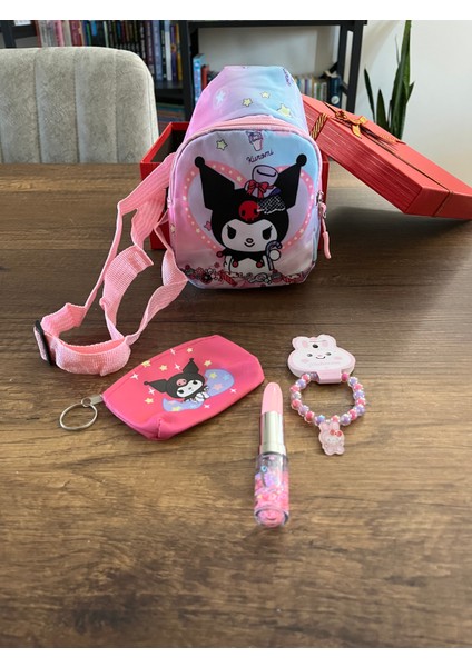Özel Kutuda Hediye Set Kuromi Sanrio 5 Parça Hediye Seti Kız Çocuk Karne Doğum Günü Hediyesi