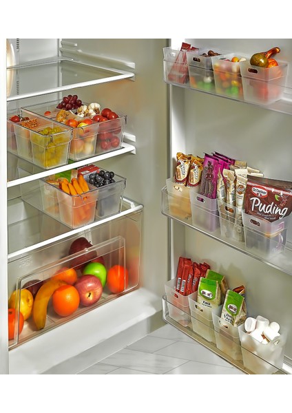 Büro Ev Ofis Buzdolabı Için 6ADET Mini Kapak Düzenleyici Organizer Kutu Seti