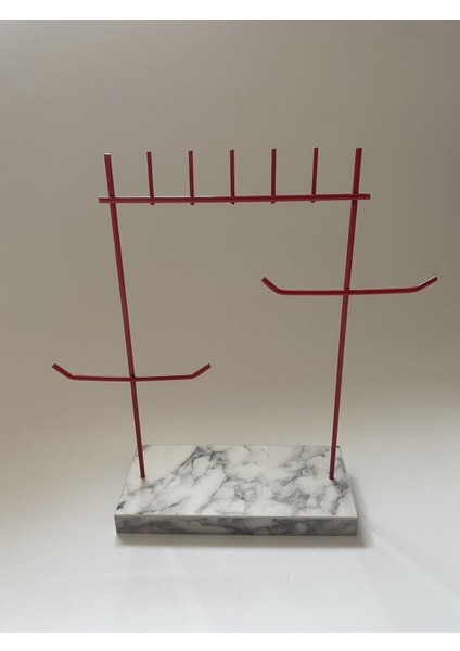 Kırmızı Beyaz Takı Düzenleyici Standı, Şık ve Kullanışlı Dekorasyon Aksesuarı modelleri