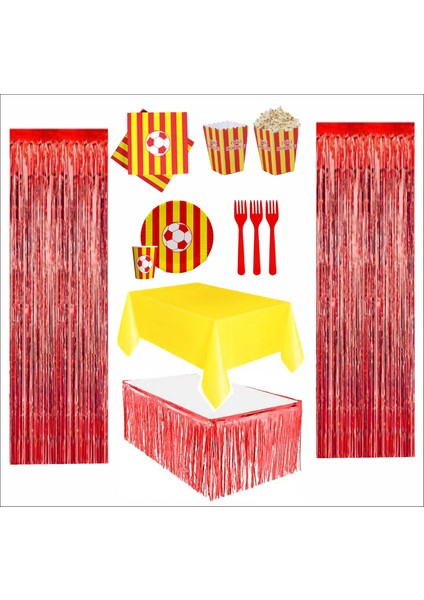 Taraftar (Galatasaray)Tabak, Bardak, Mısır Kutusu, Peçete, Çatal, Kürdan, Fon Perde, Masa Örtüsü, Masa Eteği