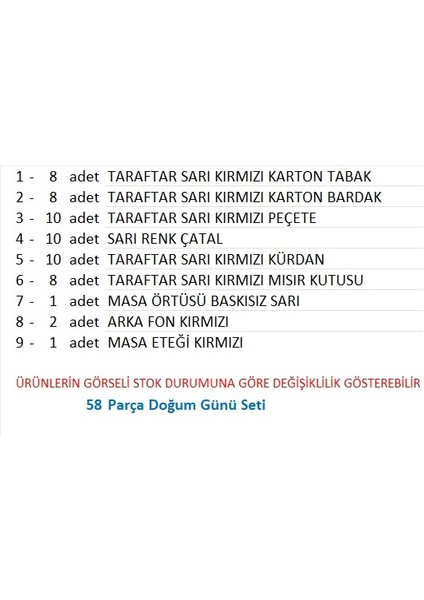 Taraftar (Galatasaray)Tabak, Bardak, Mısır Kutusu, Peçete, Çatal, Kürdan, Fon Perde, Masa Örtüsü, Masa Eteği fiyatları