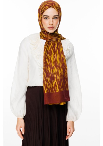 Selis Desen Çift Taraflı Şal Mürdüm-Sarı fiyatları