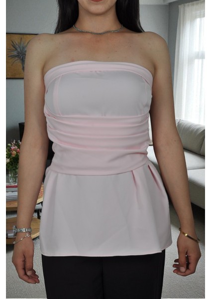 Beyaz Fitilli Crop Top Bluz modelleri