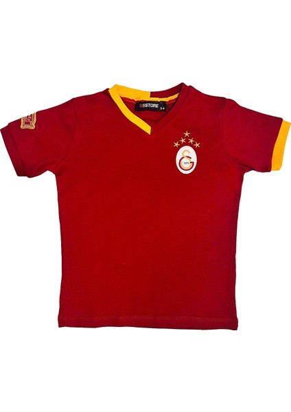 Orijinal Lisanslı 5 Yıldızlı Kırmızı Basic Çocuk T-Shirt + Uçlu Kalem Set Hediyelik Ahşap Kutulu