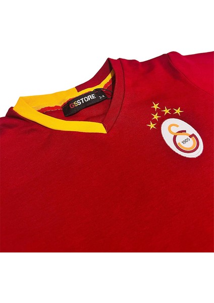 Orijinal Lisanslı 5 Yıldızlı Kırmızı Basic Çocuk T-Shirt + Uçlu Kalem Set Hediyelik Ahşap Kutulu