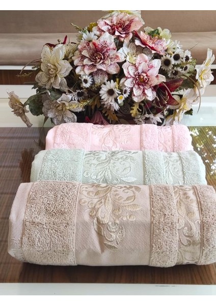 Süper Lüks Miss Bamboo 50X90CM. Ihraç Malı El&yüz 3'lü Havlu Seti %70 Bambu Lifi Içerir
