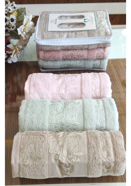 Süper Lüks Miss Bamboo 50X90CM. Ihraç Malı El&yüz 3'lü Havlu Seti %70 Bambu Lifi Içerir fiyatları