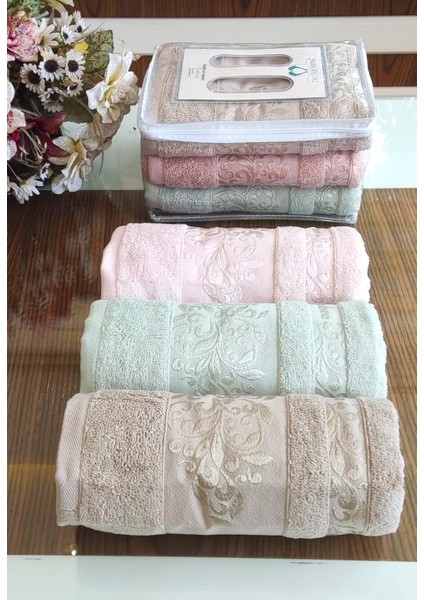 Süper Lüks Miss Bamboo 50X90CM. Ihraç Malı El&yüz 3'lü Havlu Seti %70 Bambu Lifi Içerir modelleri