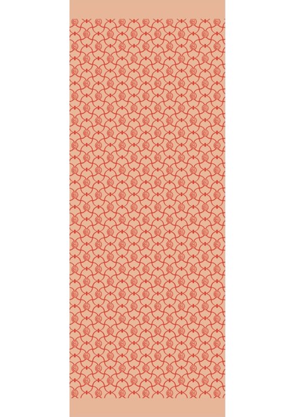 Marrakech Desen Çift Taraflı Şal Vizon-Kırmızı fırsatları