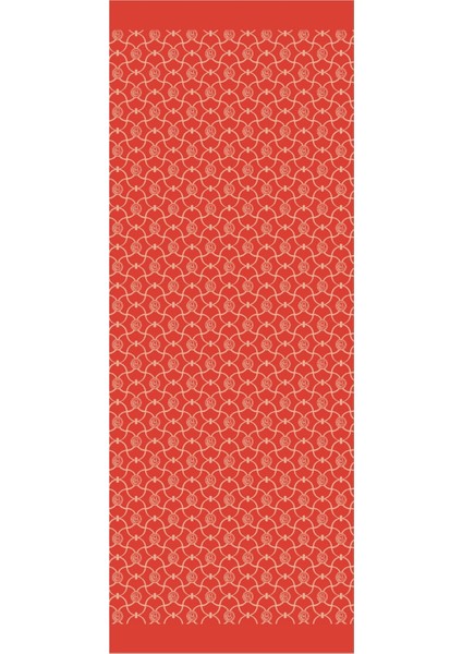 Marrakech Desen Çift Taraflı Şal Vizon-Kırmızı indirimleri