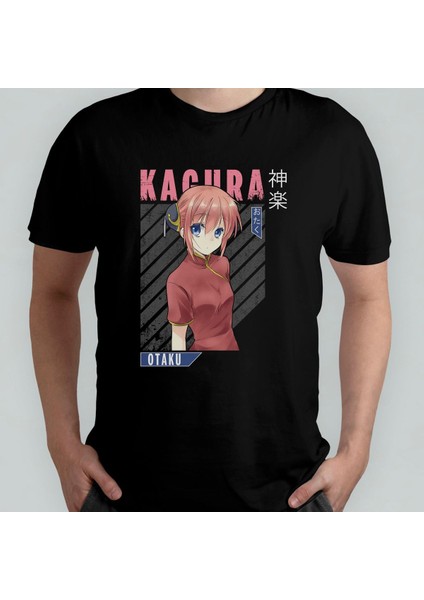Gintama Gin Tama Kagura Unisex %100 Pamuklu Bisiklet Yaka T-Shirt Model 2