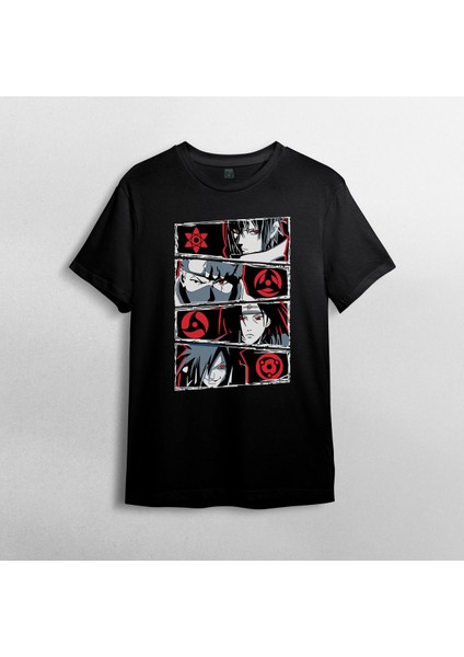 Naruto Sharingans %100 Pamuklu Bisiklet Yaka T-Shirt Model - 2 fiyatları