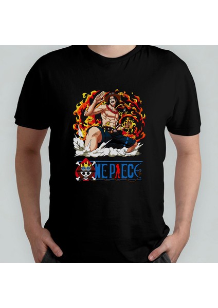One Piece %100 Pamuklu Bisiklet Yaka T-Shirt Model - 7