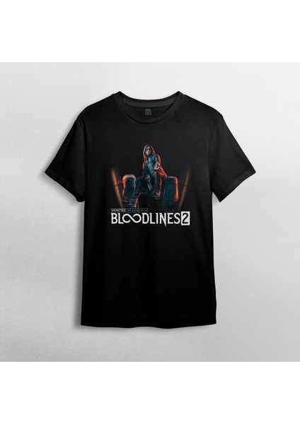 Vampire The Masquerade Bloodlines %100 Pamuklu Bisiklet Yaka T-Shirt Model 2 fiyatları