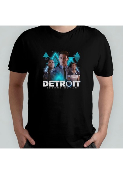 Detroit Become Human %100 Pamuklu Bisiklet Yaka T-Shirt Model 1